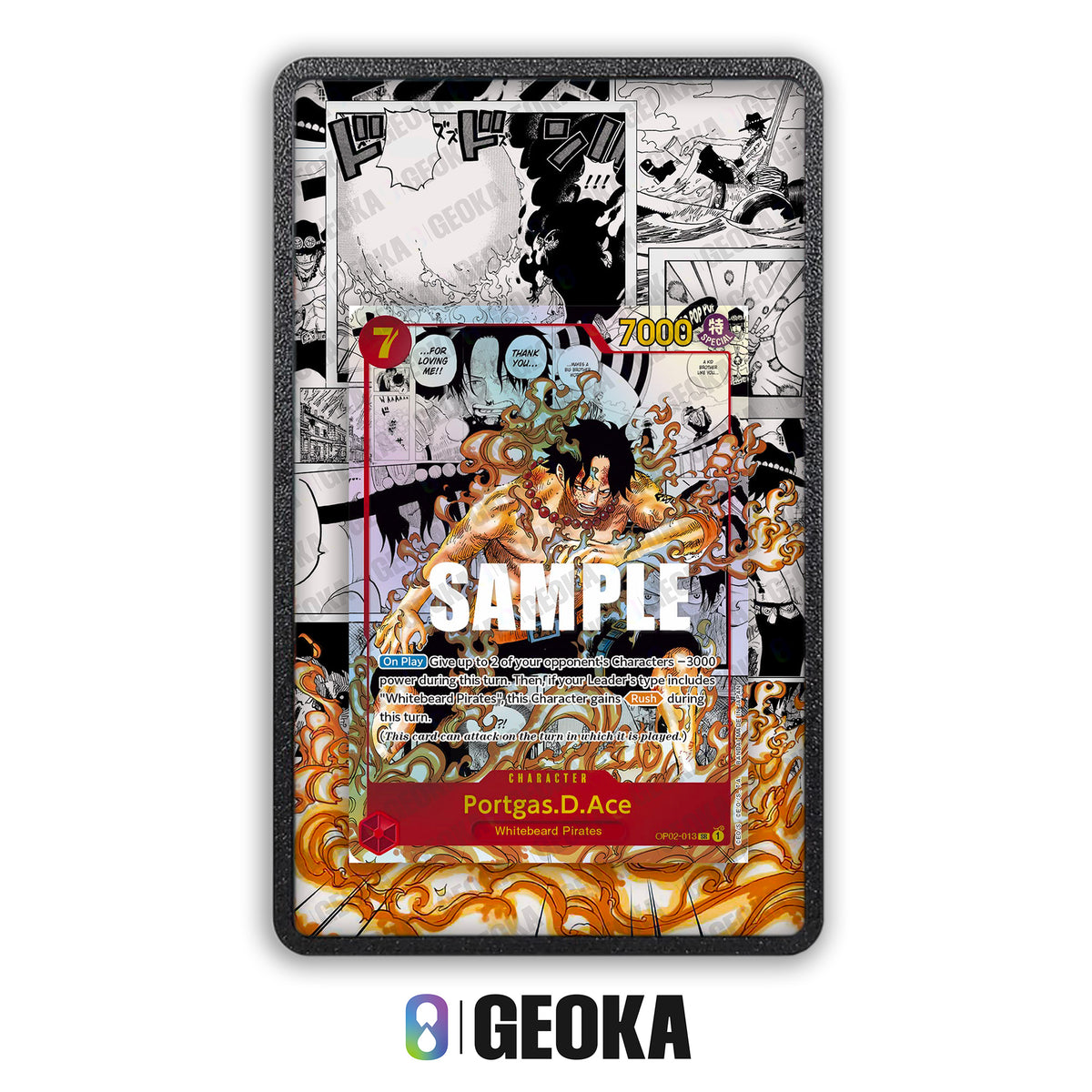 Portgas D. Ace OP02-013 Manga - Teca con artwork esteso per carte gradate