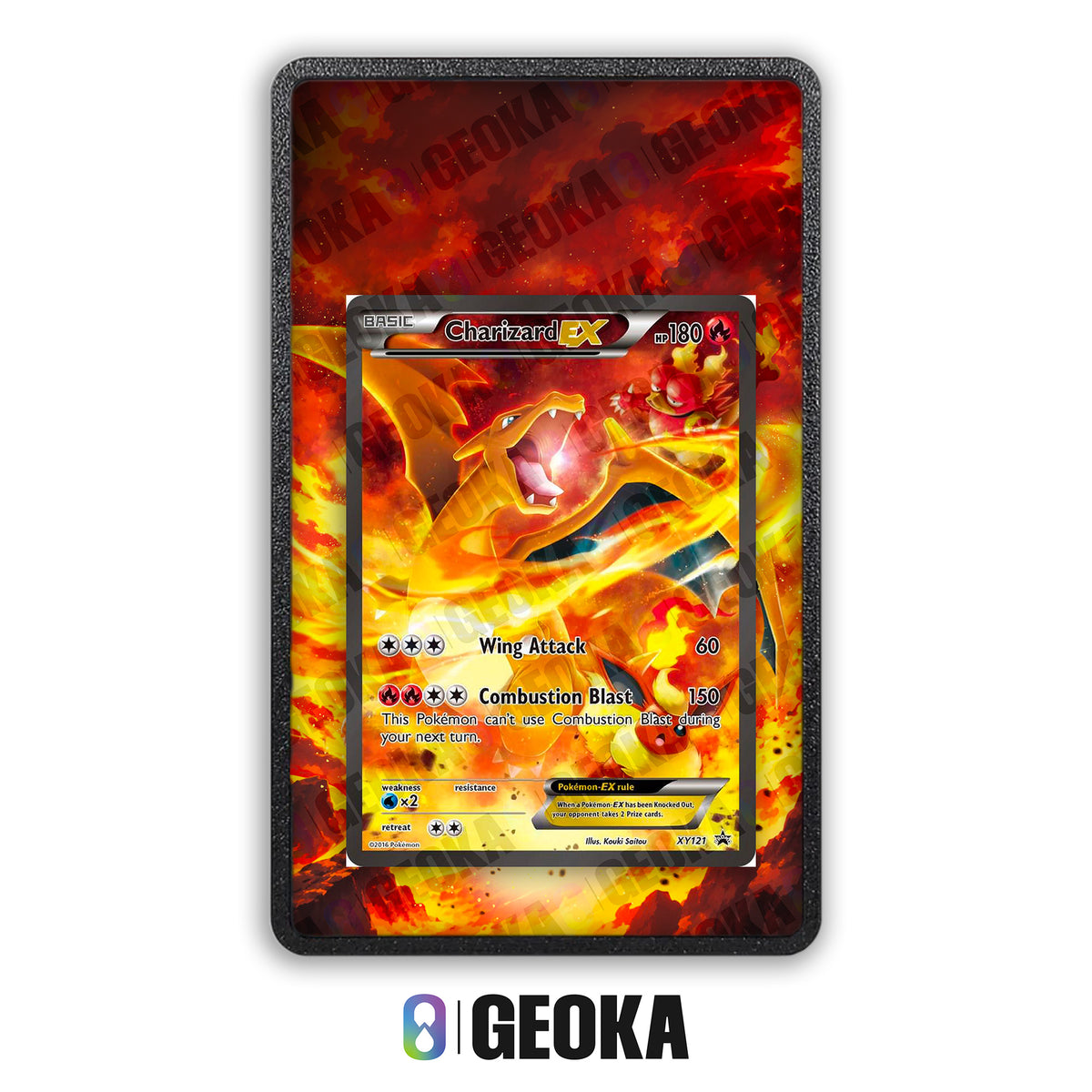 Charizard EX XY121 - Teca con artwork esteso per carte gradate
