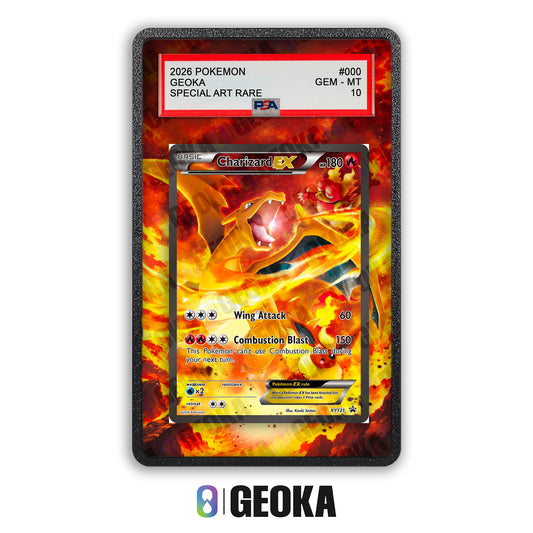 Charizard EX XY121 - Teca con artwork esteso per carte gradate