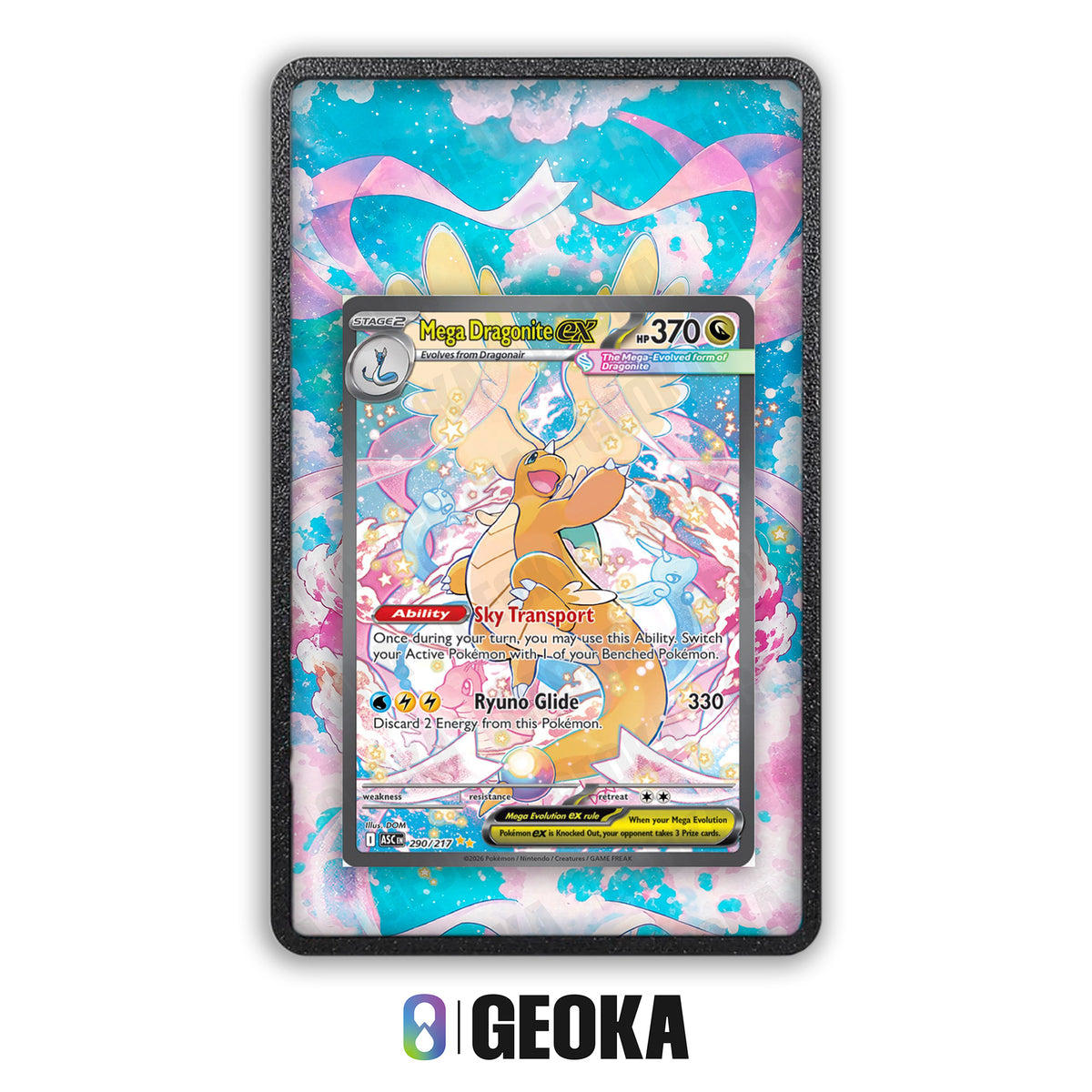 Mega Dragonite ex 290/217 - Teca con artwork esteso per carte gradate