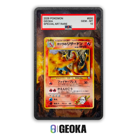 Blaine's Charizard 2/132 - Teca con artwork esteso per carte gradate