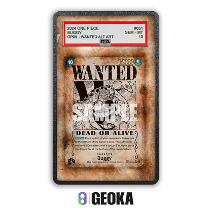Buggy OP09-051 Wanted - Teca con artwork esteso per carte gradate
