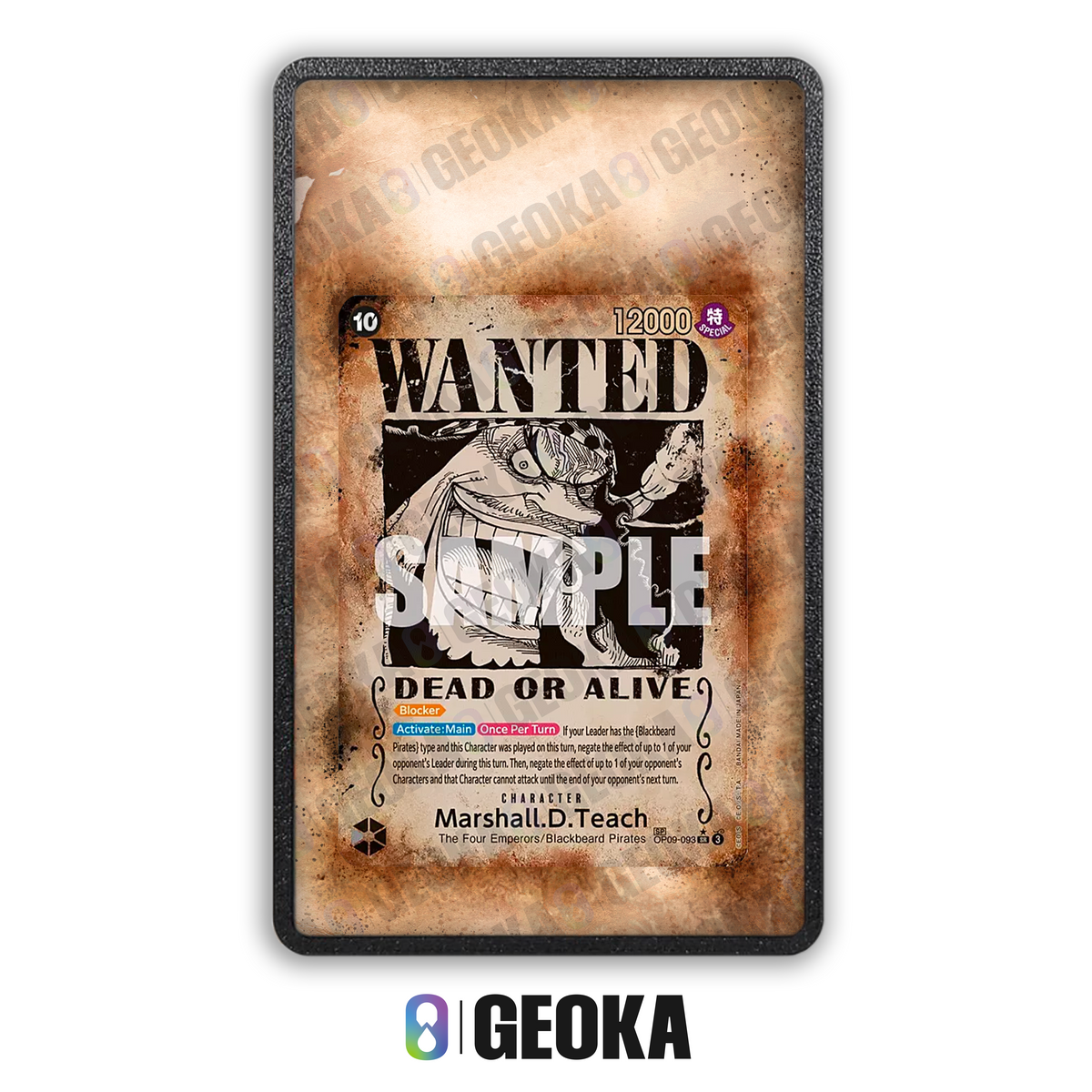 Marshall D. Teach OP09-093 Wanted - Teca con artwork esteso per carte gradate