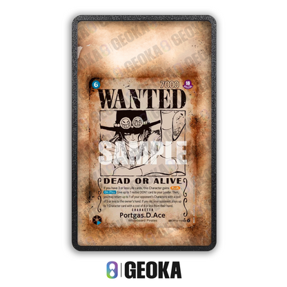 Portgas D. Ace OP13-119 Wanted - Teca con artwork esteso per carte gradate