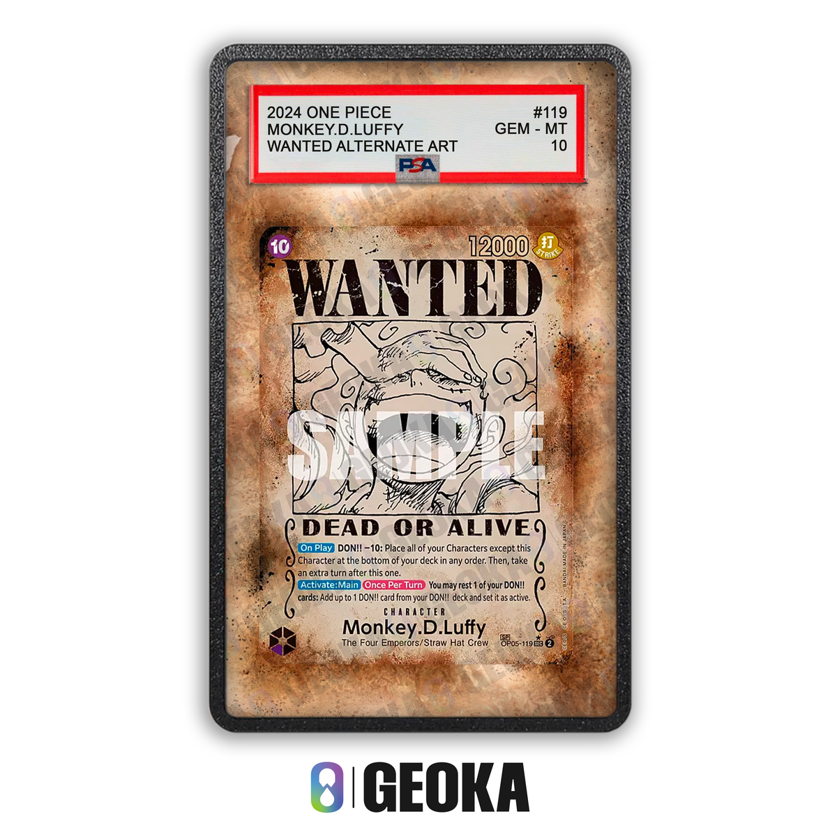 Monkey.D.Luffy OP05-119 Wanted - Teca con artwork esteso per carte gradate