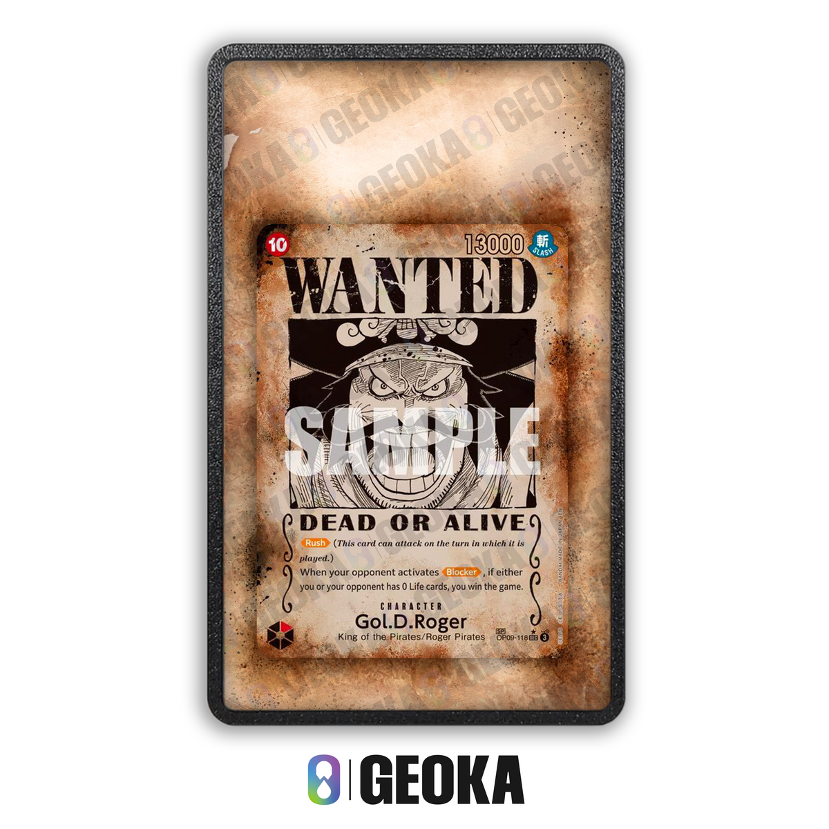 Gol.D.Roger OP09-118 Wanted - Teca con artwork esteso per carte gradate