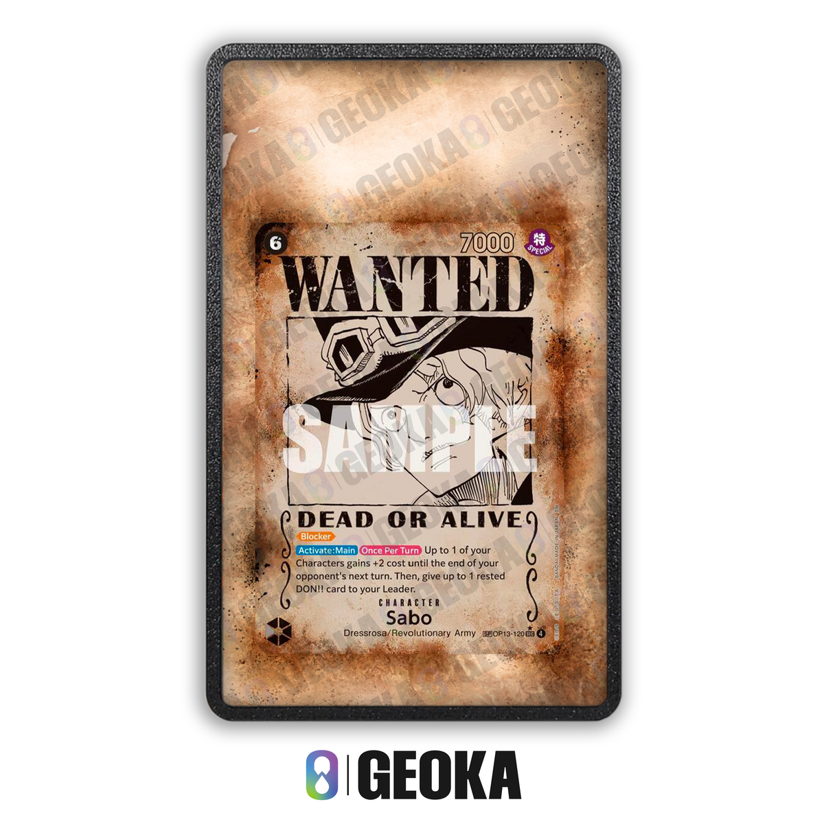 Sabo OP13-120 Wanted - Teca con artwork esteso per carte gradate
