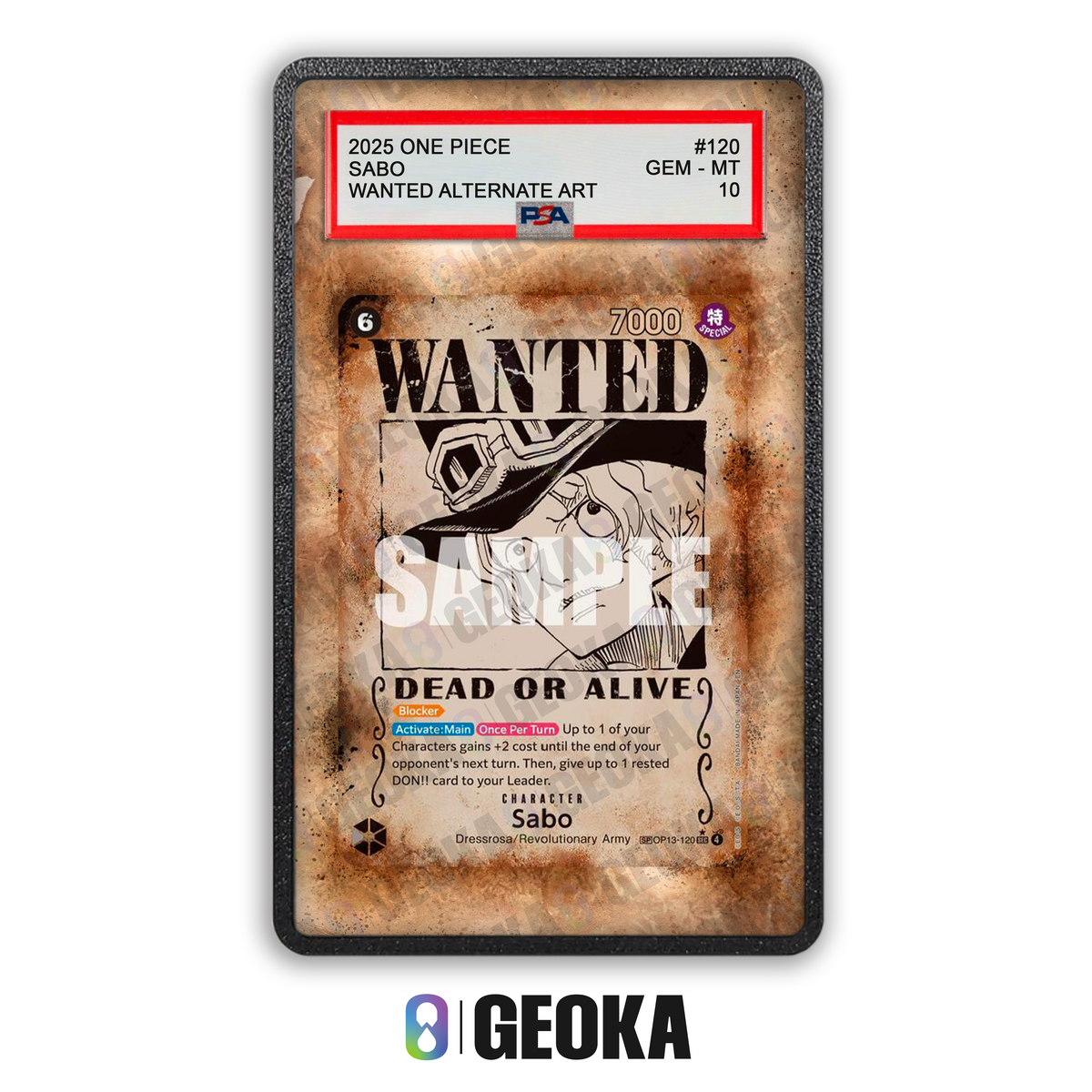 Sabo OP13-120 Wanted - Teca con artwork esteso per carte gradate