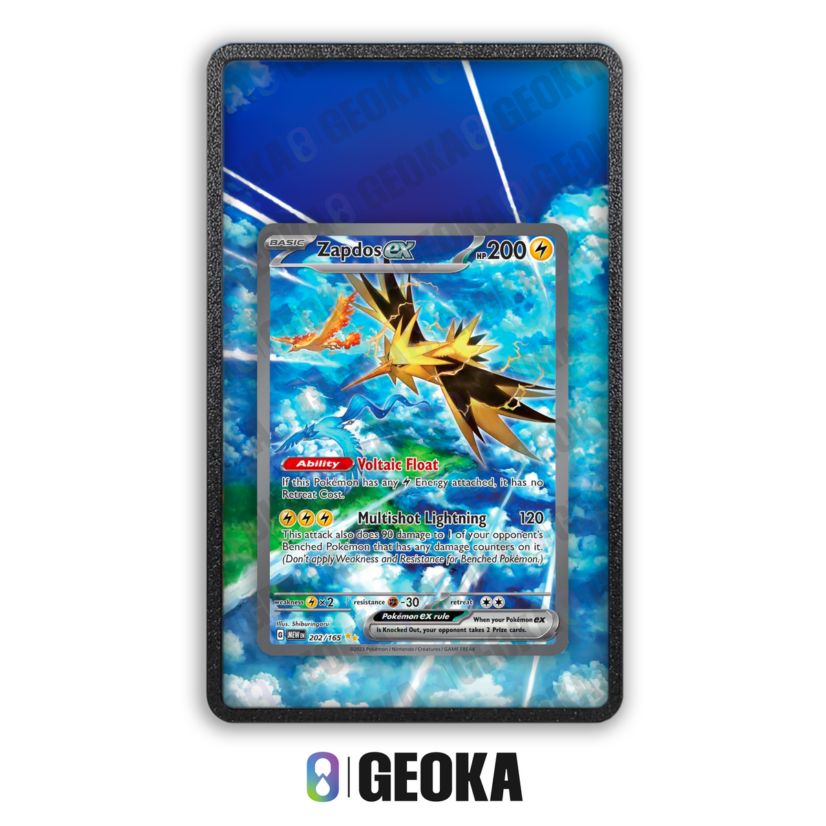 Zapdos ex 202/165 - Teca con artwork esteso per carte gradate