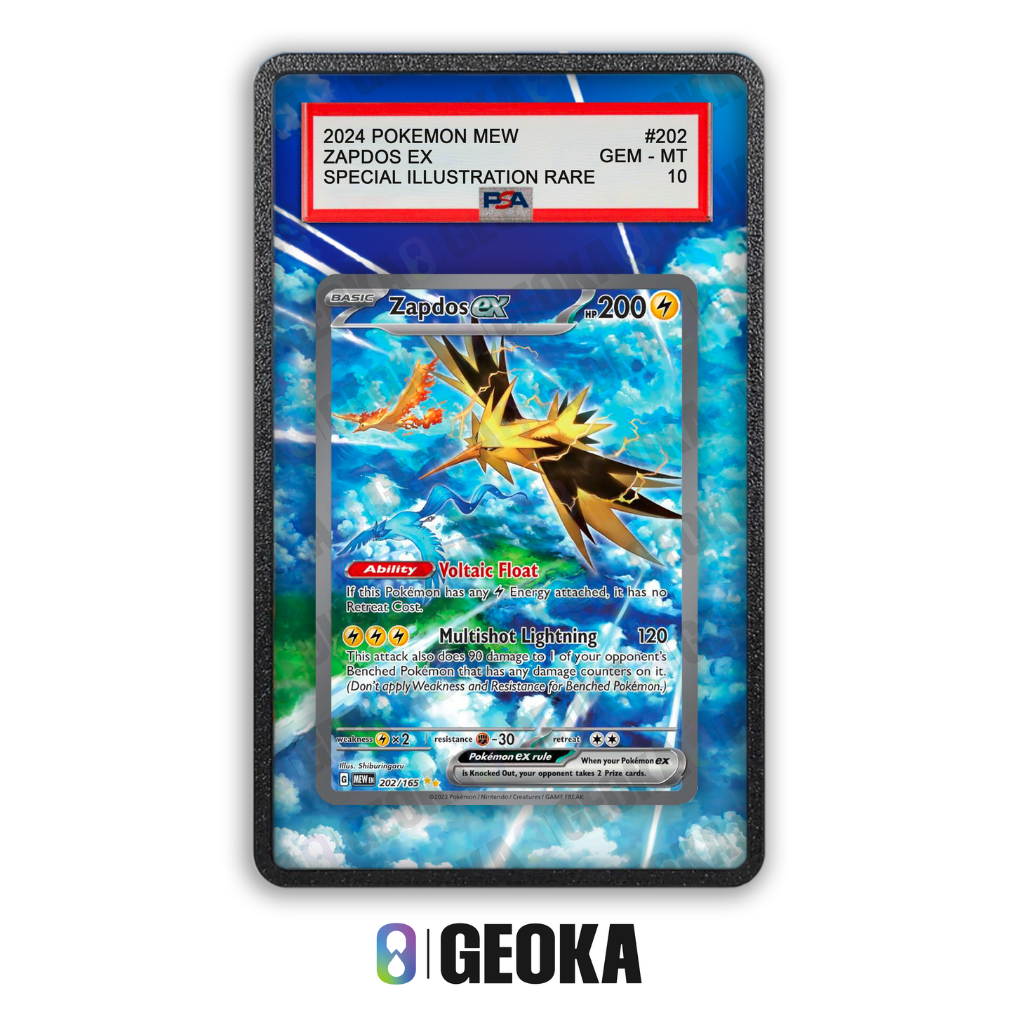 Zapdos ex 202/165 - Teca con artwork esteso per carte gradate