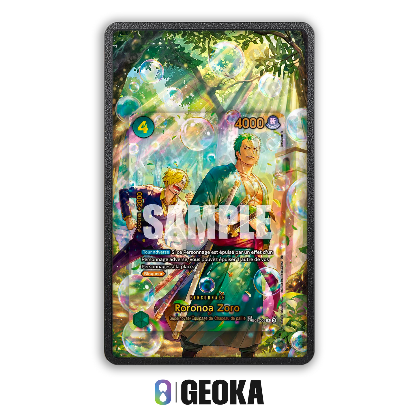 Roronoa Zoro PRB02-006 - Teca con artwork esteso per carte gradate
